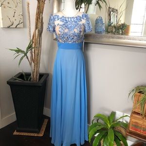 JS COLLECTIONS Embroidered Bodice Long Gown 4